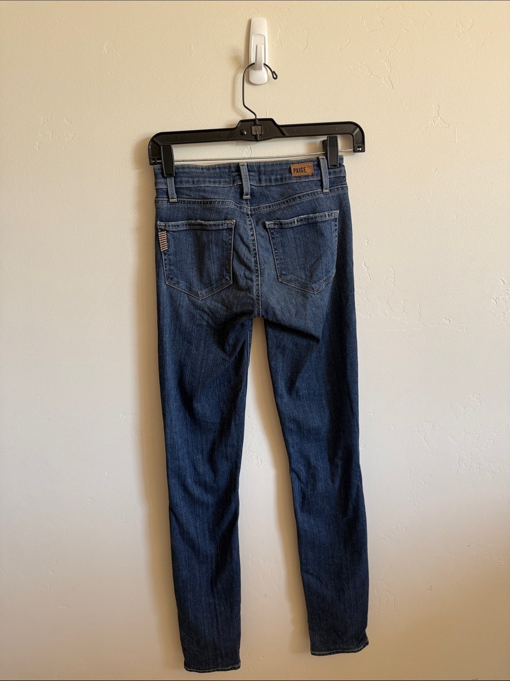 PAIGE Women's Dark Blue Ripped Skinny Jeans - Picture 5 of 7